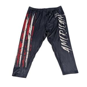 Navy Patriotic USA Flag Women's Leggings Size XL